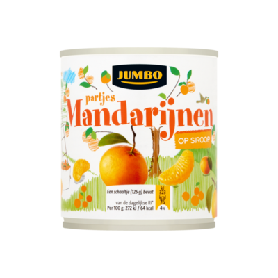 Huismerk Partjes Mandarijnen op Siroop